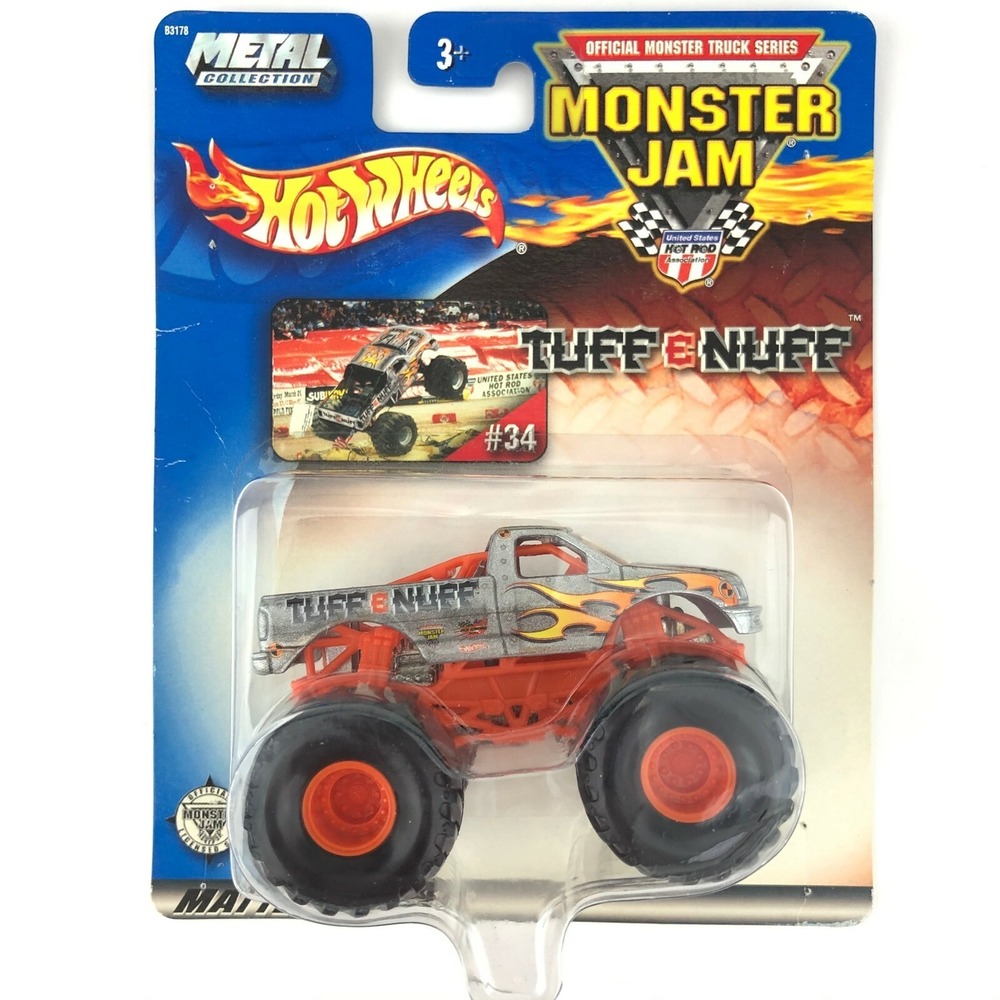 Hot Wheels Monster Jam Truck Tuff e Nuff‎ 4x4 Silver Die Cast 1/64 Scale #34